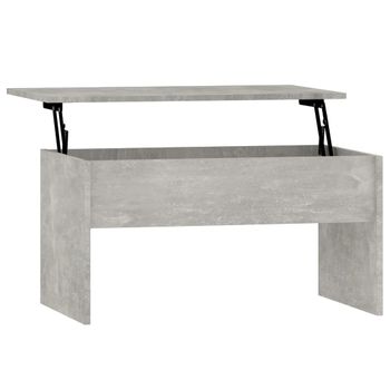 Mesa De Centro Contrachapada Gris Hormigón 80x50,5x41,5 Cm