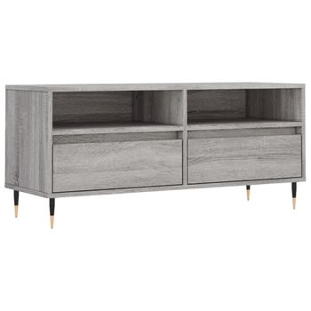 Mueble De Tv Madera Contrachapada Gris Sonoma 100x34,5x44,5 Cm