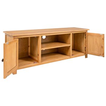 Mueble Para El Televisor Madera Maciza De Roble 110x35x44 Cm