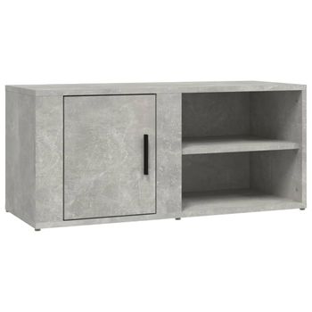 Mueble Para Tv Madera Contrachapada Gris Hormigón 80x31,5x36 Cm