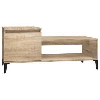 Mesa De Centro Madera Contrachapada Roble Sonoma 100x50x45 Cm