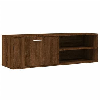 Mueble De Tv Madera De Ingeniería Marrón Roble 120x34x37 Cm