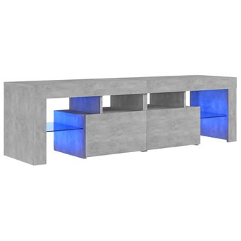 Mueble De Tv Con Luces Led Gris Hormigón 140x36,5x40 Cm