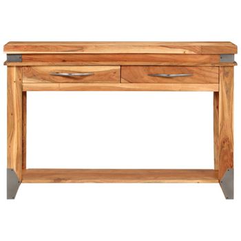 Mesa Consola De Madera Maciza De Acacia 110x34x74 Cm