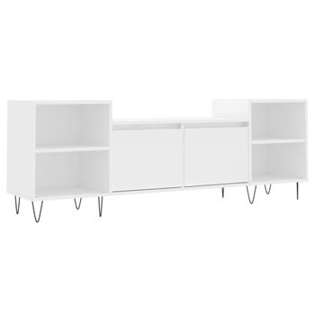 Mueble Para Tv Madera Contrachapada Blanco 160x35x55 Cm