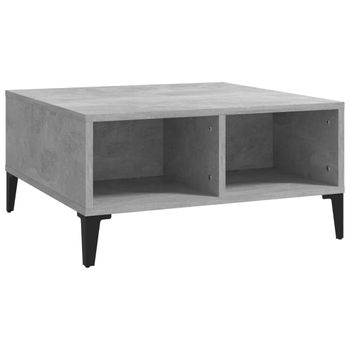 Mesa De Centro Madera Contrachapada Gris Hormigón 60x60x30 Cm