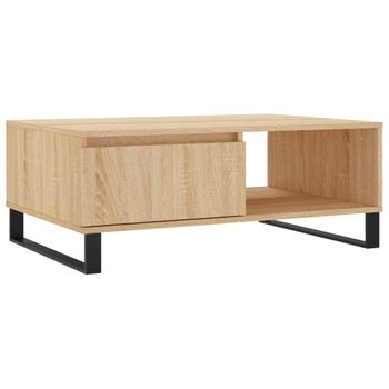 Mesa De Centro Madera De Ingeniería Roble Sonoma 90x60x35 Cm