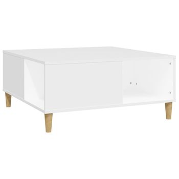 Mesa De Centro Madera Contrachapada Blanco 80x80x36,5 Cm