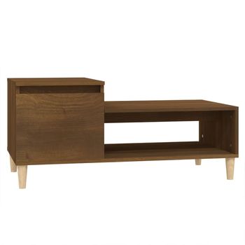 Mesa De Centro Madera Contrachapada Roble Marrón 100x50x45 Cm