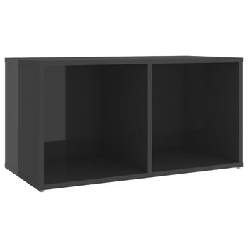 Mueble Para Tv Madera Contrachapada Gris Brillo 72x35x36,5 Cm