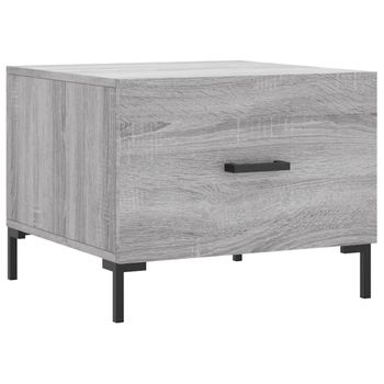 Mesa De Centro Madera Contrachapada Gris Sonoma 50x50x40 Cm