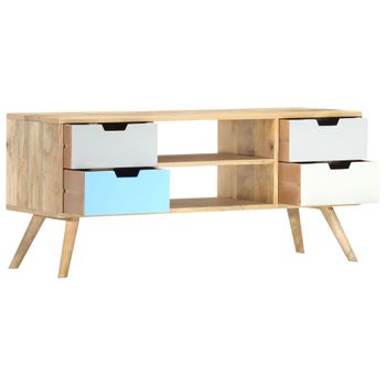 Mueble Para Tv De Madera Maciza De Mango 110x35x48 Cm