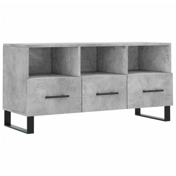 Mueble De Tv Madera De Ingeniería Gris Hormigón 102x36x50 Cm