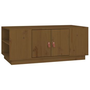 Mesa De Centro Madera Maciza De Pino Marrón Miel 100x50x41 Cm