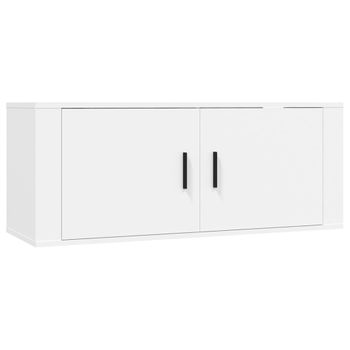 Mueble Para Tv De Pared Blanco 100x34,5x40 Cm