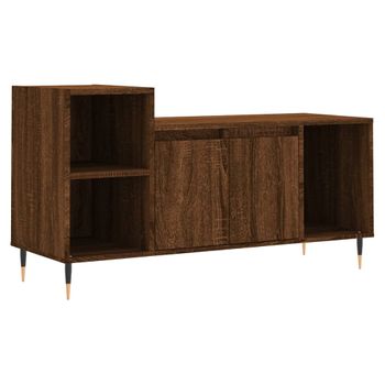 Mueble Para Tv Madera Contrachapada Marrón Roble 100x35x55 Cm