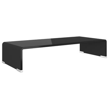 Soporte Para Tv/elevador Monitor Cristal Negro 60x25x11 Cm