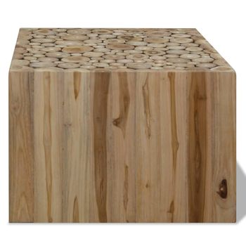 Mesa De Centro De Madera De Teca Genuina 50x50x35 Cm