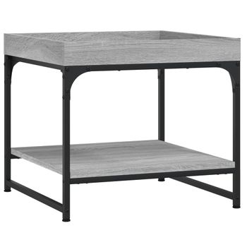 Mesa De Centro Madera De Ingeniería Gris Sonoma 49,5x49,5x45 Cm