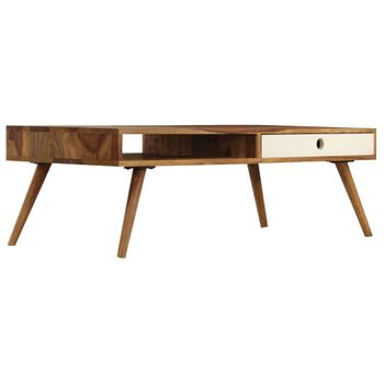 Mesa De Centro De Madera Maciza De Sheesham 110x50x35 Cm