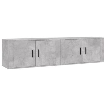 Muebles Para Tv De Pared 2 Unidades Gris Hormigón 80x34,5x40 Cm