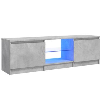 Mueble De Tv Con Luces Led Gris Hormigón 120x30x35,5 Cm