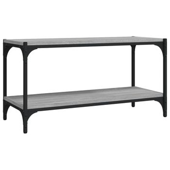 Mueble Para Tv Contrachapada Y Acero Gris Sonoma 80x33x41 Cm