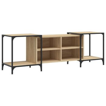 Mueble De Tv Madera De Ingeniería Roble Sonoma 153x37x50 Cm