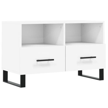 Mueble Para Tv Madera Contrachapada Blanco 80x36x50 Cm