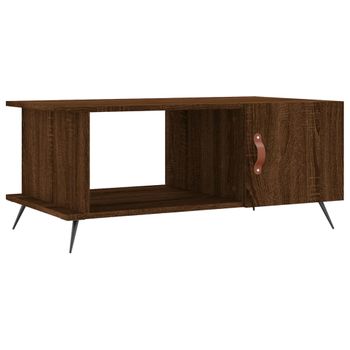 Mesa De Centro Madera Contrachapada Roble Marrón 90x50x40 Cm