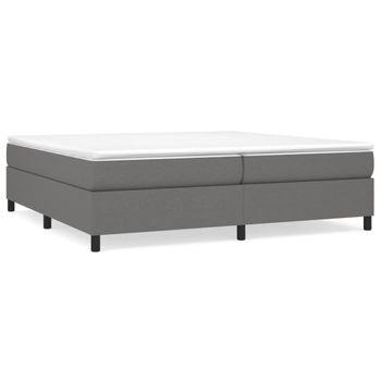 Estructura De Cama Box Spring Tela Gris Oscuro 200x200 Cm