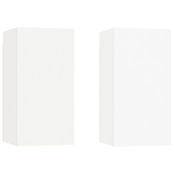 Muebles Para Tv 2 Unidades Madera Contrachapada Blanco 30,5x30x60 Cm