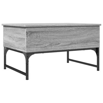 Mesa De Centro Madera Ingeniería Gris Sonoma 70x50x40 Cm