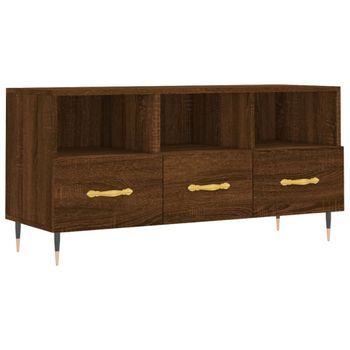 Mueble De Tv Madera De Ingeniería Marrón Roble 102x36x50 Cm