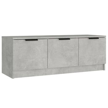 Mueble De Tv Madera Contrachapada Gris Hormigón 102x35x36,5 Cm