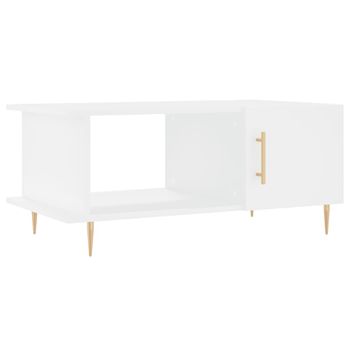 Mesa De Centro Madera Contrachapada Blanco 90x50x40 Cm