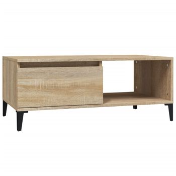 Mesa De Centro Madera Contrachapada Roble Sonoma 90x50x36,5 Cm