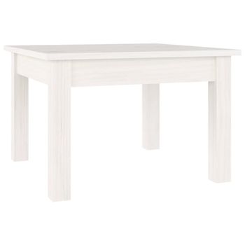 Mesa De Centro De Madera Maciza De Pino Blanco 45x45x30 Cm