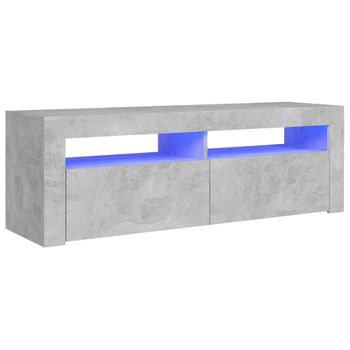 Mueble De Tv Con Luces Led Gris Hormigón 120x35x40 Cm