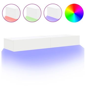 Muebles De Tv Con Luces Led 2 Unidades Blanco 60x35x15,5 Cm