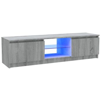 Mueble De Tv Con Luces Led Gris Sonoma 120x30x35,5 Cm