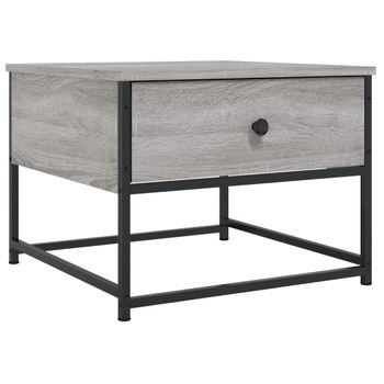 Mesa De Centro Madera Contrachapada Gris Sonoma 51x51x40 Cm