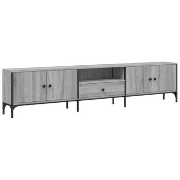 Mueble De Tv Cajón Madera Ingeniería Gris Sonoma 200x25x44 Cm