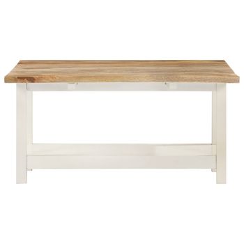 Mesa Extensible Madera De Mango Maciza Blanca 90x(45-90)x45 Cm