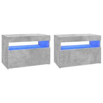 Muebles De Tv Con Luces Led 2 Unidades Gris Hormigón 60x35x40 Cm