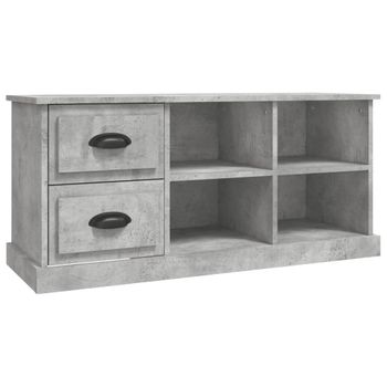 Mueble De Tv Madera Contrachapada Gris Hormigón 102x35,5x47,5cm