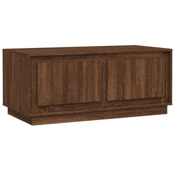 Mesa De Centro Madera Contrachapada Marrón Roble 102x50x44 Cm