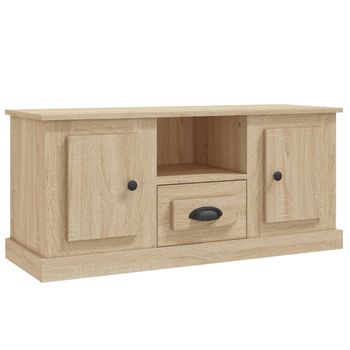 Mueble Para Tv Madera Contrachapada Roble Sonoma 100x35,5x45 Cm