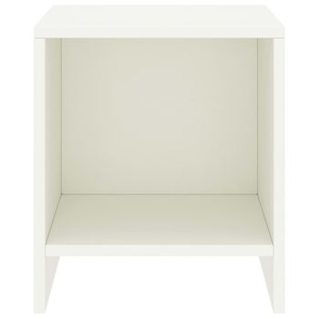 Mesita De Noche Madera Maciza De Mango Blanco 35x30x40 Cm