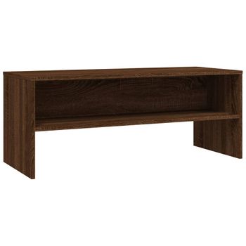 Mueble De Tv Madera Contrachapada Roble Marrón 100x40x40 Cm